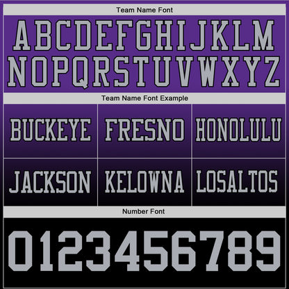 Custom Purple Gray-Black Mesh Authentic Fade Fashion Football Jersey
