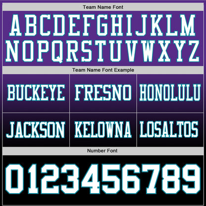 Custom Purple White Black-Teal Mesh Authentic Fade Fashion Football Jersey