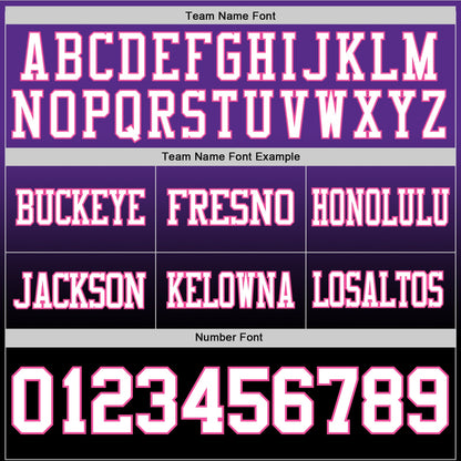 Custom Purple White Black-Pink Mesh Authentic Fade Fashion Football Jersey