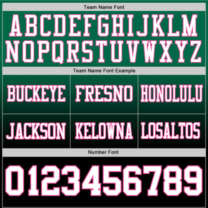 Custom Kelly Green White Black-Pink Mesh Authentic Fade Fashion Football Jersey
