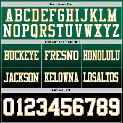Custom Kelly Green White Black-Old Gold Mesh Authentic Fade Fashion Football Jersey