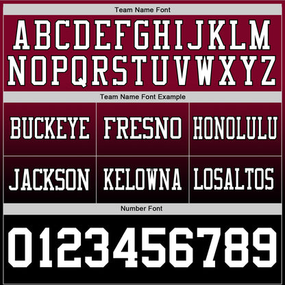Custom Maroon White-Black Mesh Authentic Fade Fashion Football Jersey