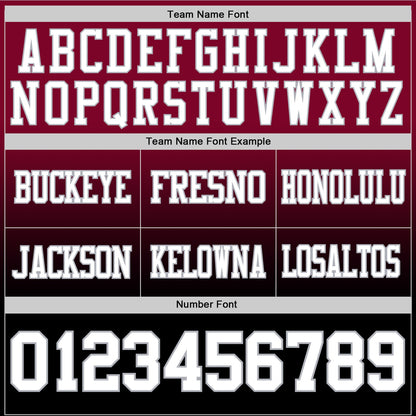 Custom Maroon White Black-Gray Mesh Authentic Fade Fashion Football Jersey