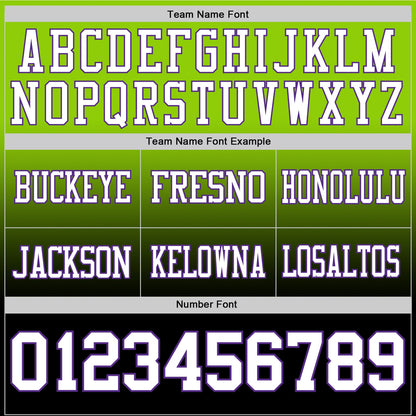 Custom Neon Green White Black-Purple Mesh Authentic Fade Fashion Football Jersey