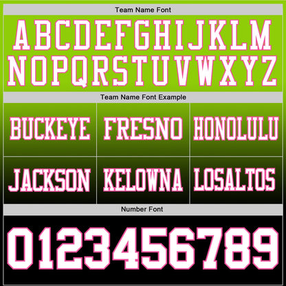 Custom Neon Green White Black-Pink Mesh Authentic Fade Fashion Football Jersey