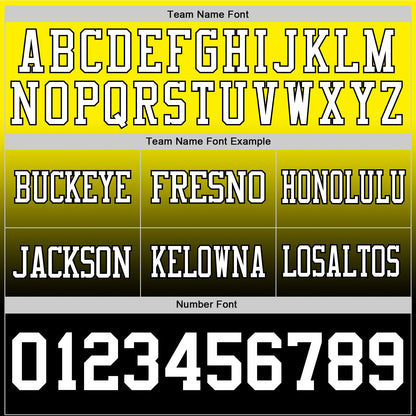 Custom Light Yellow White-Black Mesh Authentic Fade Fashion Football Jersey