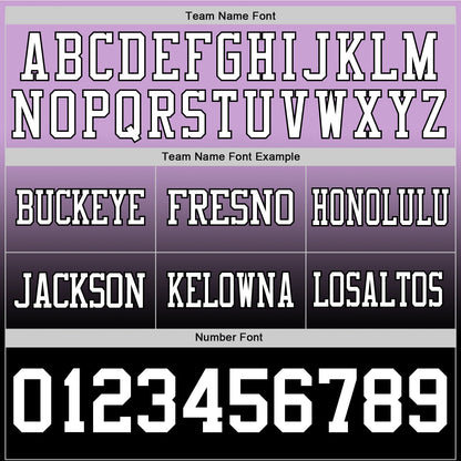 Custom Light Purple White-Black Mesh Authentic Fade Fashion Football Jersey