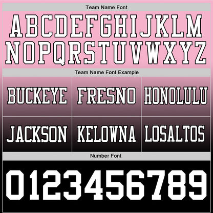 Custom Light Pink White-Black Mesh Authentic Fade Fashion Football Jersey