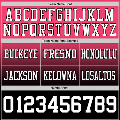 Custom Neon Pink White-Black Mesh Authentic Fade Fashion Football Jersey