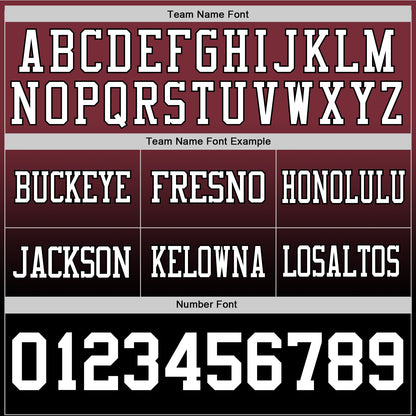 Custom Burgundy White-Black Mesh Authentic Fade Fashion Football Jersey