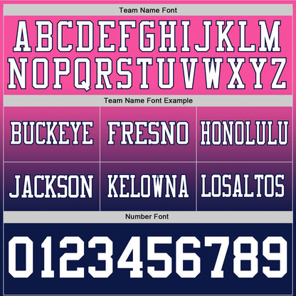Custom Pink White-Navy Mesh Authentic Fade Fashion Football Jersey