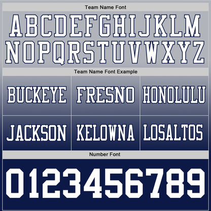 Custom Gray White-Navy Mesh Authentic Fade Fashion Football Jersey