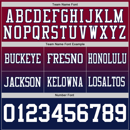 Custom Maroon White-Navy Mesh Authentic Fade Fashion Football Jersey