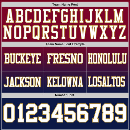 Custom Maroon White Navy-Old Gold Mesh Authentic Fade Fashion Football Jersey