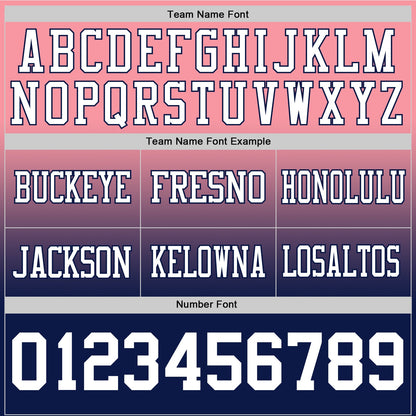 Custom Medium Pink White-Navy Mesh Authentic Fade Fashion Football Jersey