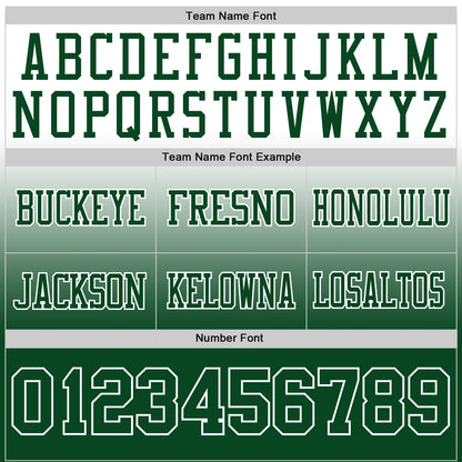 Custom White Green Mesh Authentic Fade Fashion Football Jersey