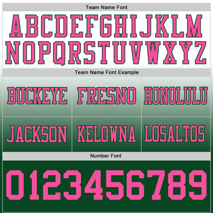 Custom White Pink-Green Mesh Authentic Fade Fashion Football Jersey