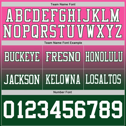 Custom Pink White-Green Mesh Authentic Fade Fashion Football Jersey