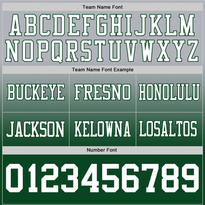Custom Gray White-Green Mesh Authentic Fade Fashion Football Jersey