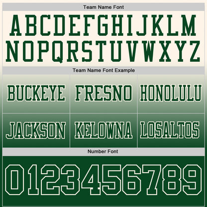 Custom Cream Green Mesh Authentic Fade Fashion Football Jersey