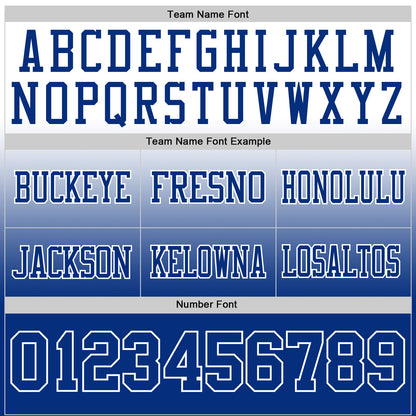 Custom White Royal Mesh Authentic Fade Fashion Football Jersey