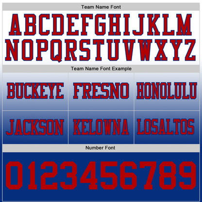 Custom White Red-Royal Mesh Authentic Fade Fashion Football Jersey