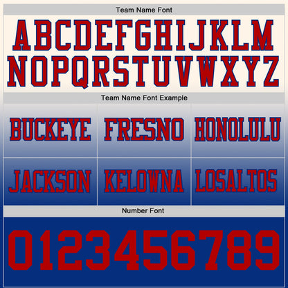 Custom Cream Red-Royal Mesh Authentic Fade Fashion Football Jersey