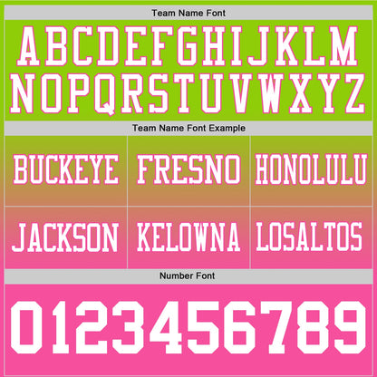Custom Neon Green White-Pink Mesh Authentic Fade Fashion Football Jersey