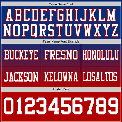 Custom Royal White-Red Mesh Authentic Fade Fashion Football Jersey