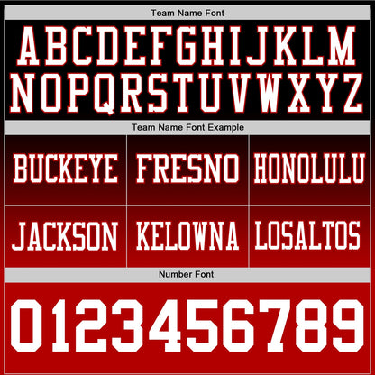 Custom Black White-Red Mesh Authentic Fade Fashion Football Jersey