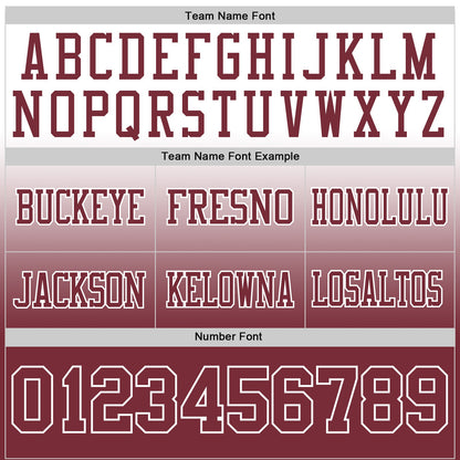 Custom White Burgundy Mesh Authentic Fade Fashion Football Jersey