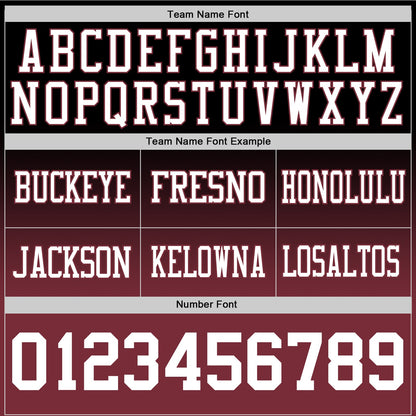 Custom Black White-Burgundy Mesh Authentic Fade Fashion Football Jersey