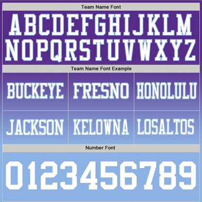 Custom Purple White-Light Blue Mesh Authentic Fade Fashion Football Jersey