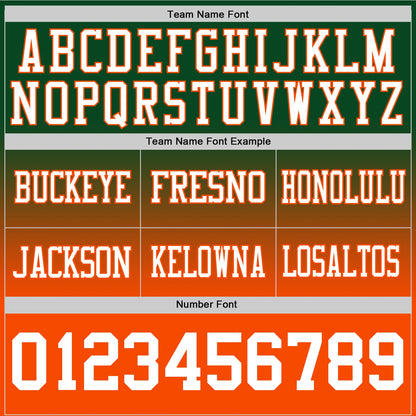 Custom Green White-Orange Mesh Authentic Fade Fashion Football Jersey