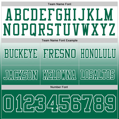 Custom White Kelly Green Mesh Authentic Fade Fashion Football Jersey
