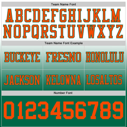 Custom White Orange-Kelly Green Mesh Authentic Fade Fashion Football Jersey
