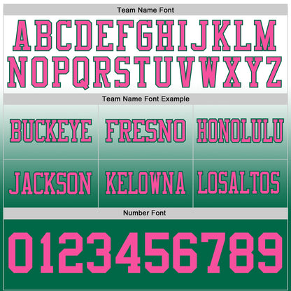 Custom White Pink-Kelly Green Mesh Authentic Fade Fashion Football Jersey