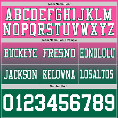 Custom Pink White-Kelly Green Mesh Authentic Fade Fashion Football Jersey