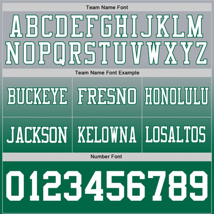 Custom Gray White-Kelly Green Mesh Authentic Fade Fashion Football Jersey