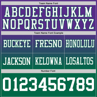 Custom Purple White-Kelly Green Mesh Authentic Fade Fashion Football Jersey