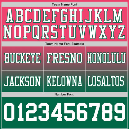 Custom Neon Pink White-Kelly Green Mesh Authentic Fade Fashion Football Jersey