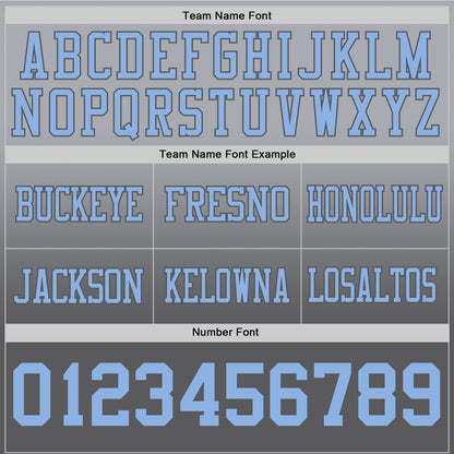 Custom Gray Light Blue-Steel Gray Mesh Authentic Fade Fashion Football Jersey
