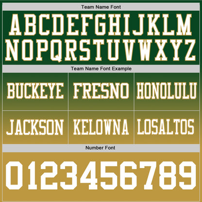 Custom Green White-Old Gold Mesh Authentic Fade Fashion Football Jersey
