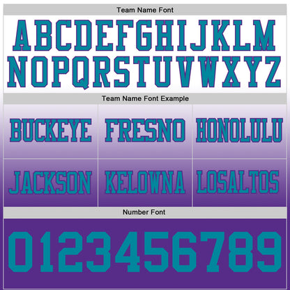 Custom White Teal-Purple Mesh Authentic Fade Fashion Football Jersey