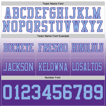 Custom White Light Blue-Purple Mesh Authentic Fade Fashion Football Jersey