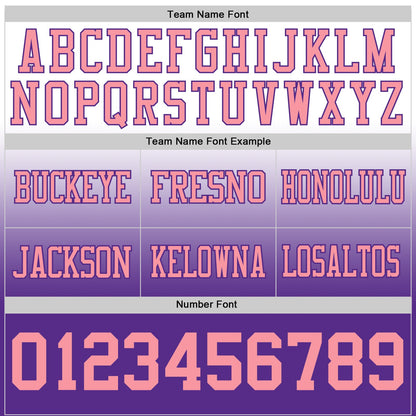 Custom White Medium Pink-Purple Mesh Authentic Fade Fashion Football Jersey
