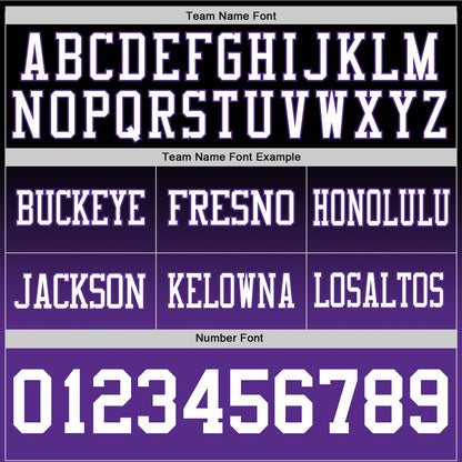 Custom Black White-Purple Mesh Authentic Fade Fashion Football Jersey