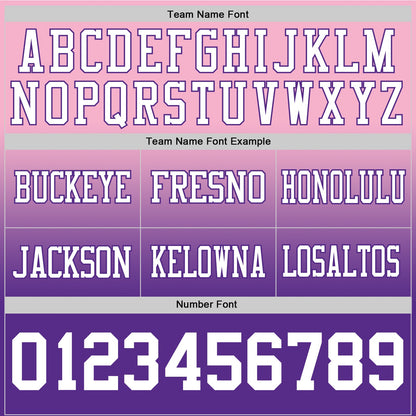 Custom Light Pink White-Purple Mesh Authentic Fade Fashion Football Jersey