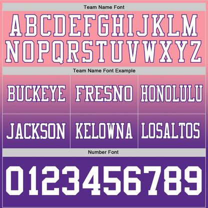 Custom Medium Pink White-Purple Mesh Authentic Fade Fashion Football Jersey