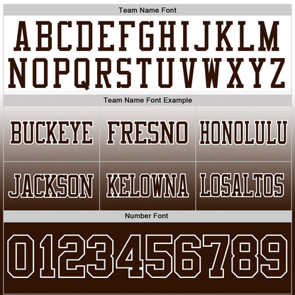 Custom White Brown Mesh Authentic Fade Fashion Football Jersey